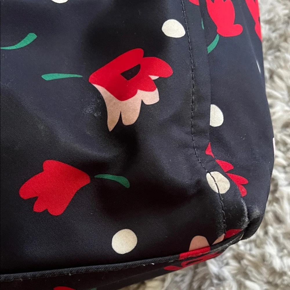 Kate Spade Black and Red Floral Baby Bag